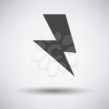 Reversed Bolt Icon. Dark Gray on Gray Background With Round Shadow. Vector Illustration.