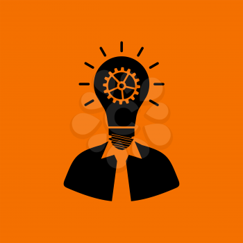 Innovation Icon. Black on Orange Background. Vector Illustration.