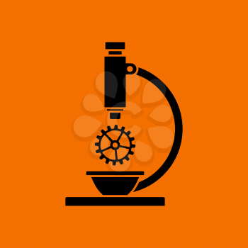 Research Icon. Black on Orange Background. Vector Illustration.