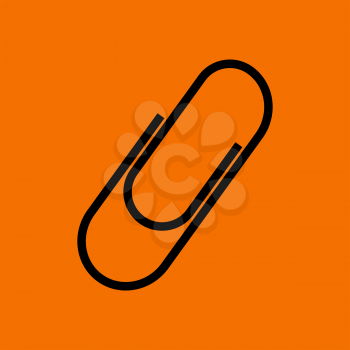 Clamp Icon. Black on Orange Background. Vector Illustration.