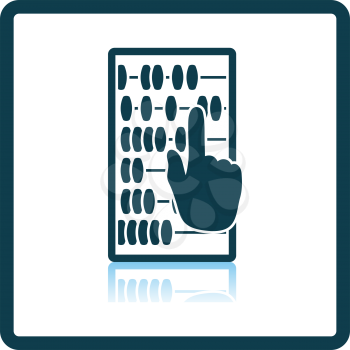 Abacus Icon. Square Shadow Reflection Design. Vector Illustration.
