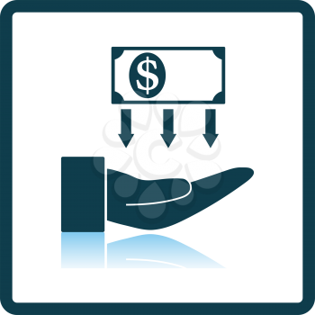 Return Investment Icon. Square Shadow Reflection Design. Vector Illustration.