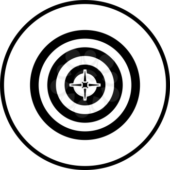 Target With Dart In Center Icon. Thin Circle Stencil Design. Vector Illustration.