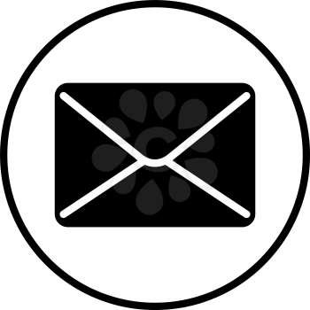 Mail Icon. Thin Circle Stencil Design. Vector Illustration.