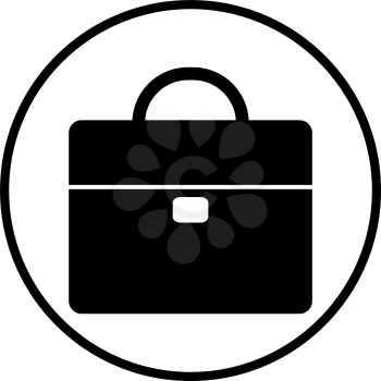 Briefcase Icon. Thin Circle Stencil Design. Vector Illustration.