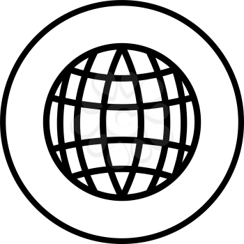 Globe Icon. Thin Circle Stencil Design. Vector Illustration.