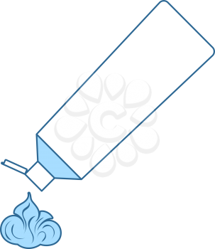 Toothpaste Tube Icon. Thin Line With Blue Fill Design. Vector Illustration.