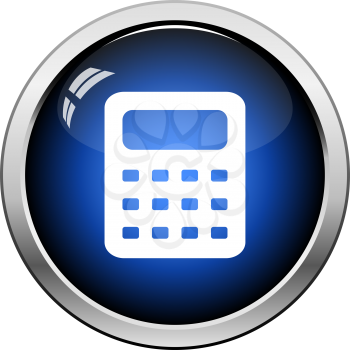 Calculator Icon. Glossy Button Design. Vector Illustration.