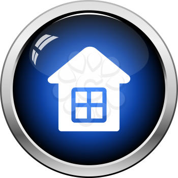 Home Icon. Glossy Button Design. Vector Illustration.