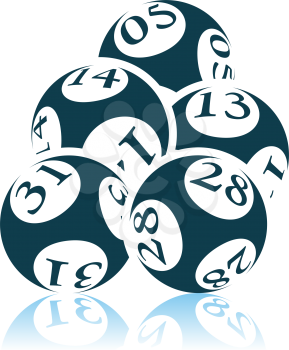 Lotto Balls Icon. Shadow Reflection Design. Vector Illustration.