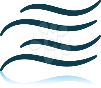 Water Wave Icon. Shadow Reflection Design. Vector Illustration.