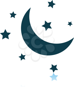 Night Icon. Shadow Reflection Design. Vector Illustration.