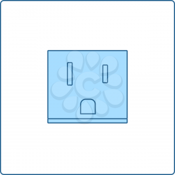 USA Electrical Socket Icon. Thin Line With Blue Fill Design. Vector Illustration.