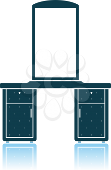 Dresser With Mirror Icon. Shadow Reflection Design. Vector Illustration.