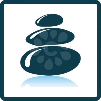 Spa Stones Icon. Square Shadow Reflection Design. Vector Illustration.