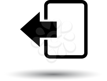 Exit Icon. Black on White Background With Shadow. Vector Illustration.