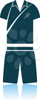 Tennis Man Uniform Icon. Shadow Reflection Design. Vector Illustration.