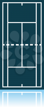 Tennis Field Mark Icon. Shadow Reflection Design. Vector Illustration.