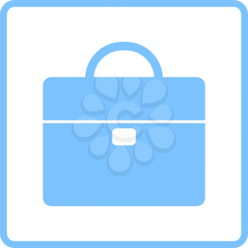 Briefcase Icon. Blue Frame Design. Vector Illustration.