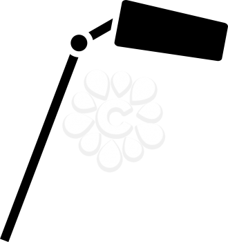 Cinema Microphone Icon. Black Stencil Design. Vector Illustration.