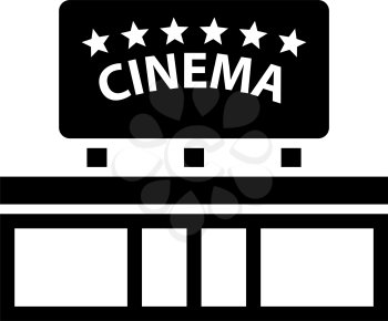 Cinema Entrance Icon. Black Stencil Design. Vector Illustration.