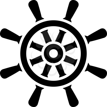 Icon Of Steering Wheel. Black Stencil Design. Vector Illustration.