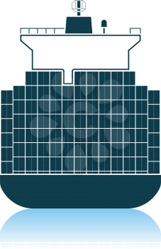 Container Ship Icon. Shadow Reflection Design. Vector Illustration.