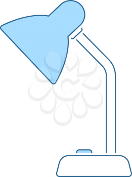 Lamp Icon. Thin Line With Blue Fill Design. Vector Illustration.