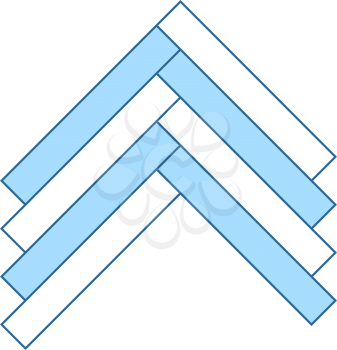 Parquet Icon. Thin Line With Blue Fill Design. Vector Illustration.