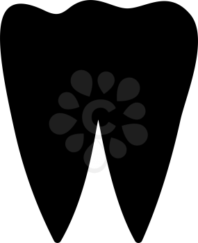 Tooth Icon. Black Stencil Design. Vector Illustration.