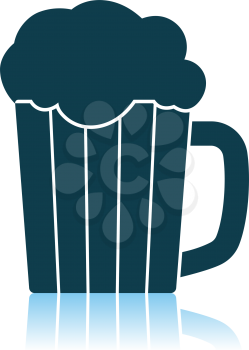 Mug Of Beer Icon. Shadow Reflection Design. Vector Illustration.