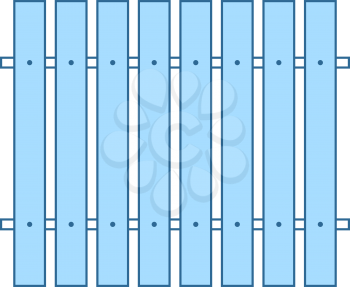 Icon Of Construction Fence. Thin Line With Blue Fill Design. Vector Illustration.