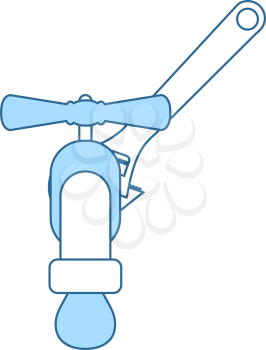 Icon Of Wrench And Faucet. Thin Line With Blue Fill Design. Vector Illustration.