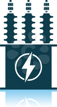 Electric Transformer Icon. Shadow Reflection Design. Vector Illustration.