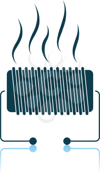 Electrical Heater Icon. Shadow Reflection Design. Vector Illustration.