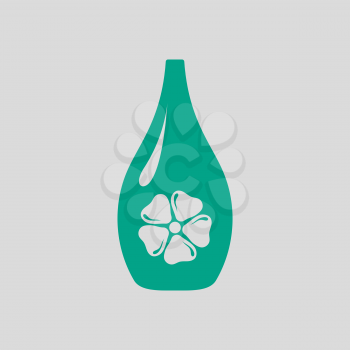 Essential Oil Icon. Green on Gray Background. Vector Illustration.