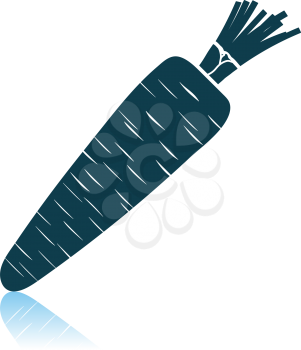 Carrot Icon. Shadow Reflection Design. Vector Illustration.