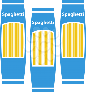Spaghetti Package Icon. Flat Color Design. Vector Illustration.
