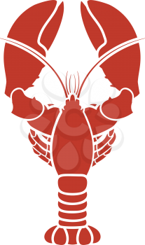 Lobster Icon. Flat Color Design. Vector Illustration.