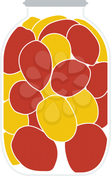 Canned Tomatoes Icon. Flat Color Design. Vector Illustration.
