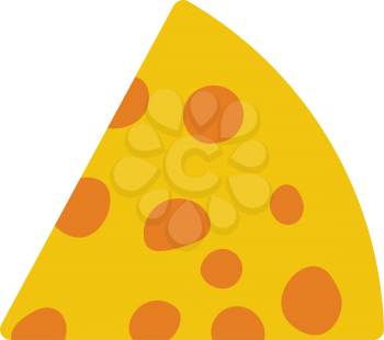 Cheese Icon. Flat Color Design. Vector Illustration.