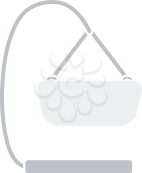 Baby Hanged Cradle Icon. Flat Color Design. Vector Illustration.