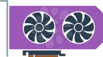 GPU Icon. Flat Color Design. Vector Illustration.