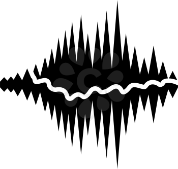 Music Equalizer Icon. Black Stencil Design. Vector Illustration.