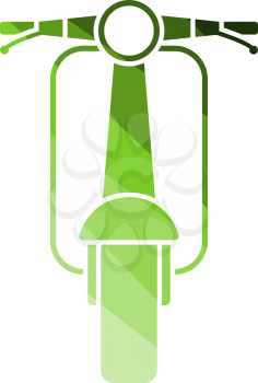 Scooter Icon Front View. Flat Color Ladder Design. Vector Illustration.