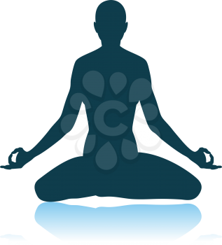 Lotus Pose Icon. Shadow Reflection Design. Vector Illustration.