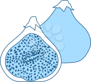 Icon Of Fig Fruit. Thin Line With Blue Fill Design. Vector Illustration.