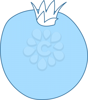 Icon Of Pomegranate. Thin Line With Blue Fill Design. Vector Illustration.