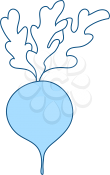 Radishes Icon. Thin Line With Blue Fill Design. Vector Illustration.