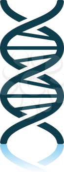 DNA Icon. Shadow Reflection Design. Vector Illustration.